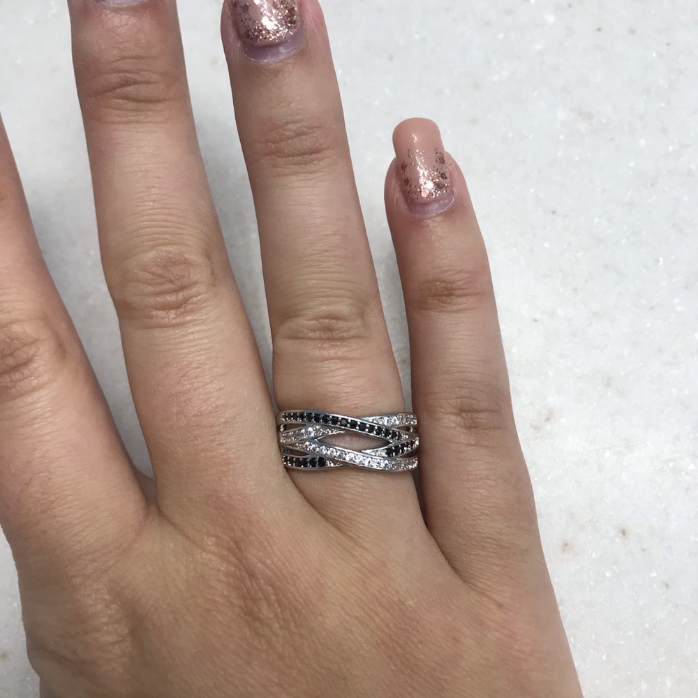 Black And White Sapphire Ring